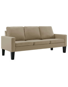 Divano a 3 Posti Cappuccino in Similpelle