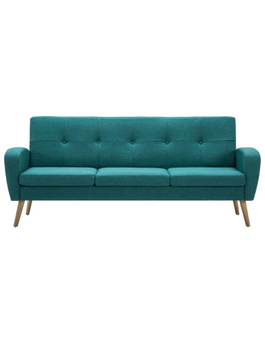 Divano a 3 Posti in Tessuto Verde