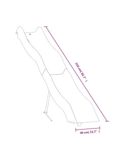 Scivolo per Bambini Blu 210x40 cm in Polipropilene