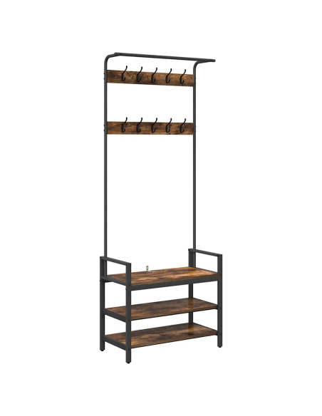 Appendiabiti Rovere fumo 75 x 34 x 184 cm Legno multistrato
