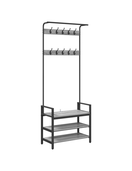 Appendiabiti Grigio sonoma 75 x 34 x 184 cm Legno multistrato