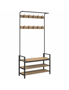 Appendiabiti rovere artigianale 95 x 34 x 184 cm