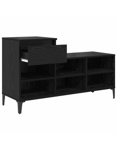 Mobile per scarpe con cassetto Rovere nero 102 x 36 x 60 cm
