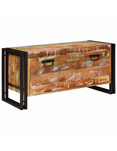 Mobile per scarpe con porta Marrone legno massello di riciclo