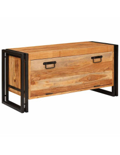 Mobile per scarpe con porta Marrone legno massello di acacia