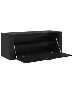 Mobile per scarpe con lo scaffale Rovere nero 100 x 35 x 38 cm