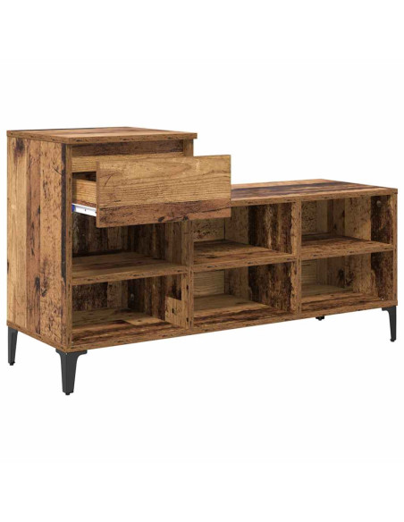 Mobile per scarpe con cassetto Legno vecchio 102 x 36 x 60 cm