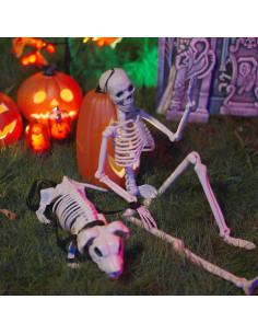 Decorazione Halloween: scheletro con cane 2 pcs Bianco 155 cm