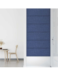 Pannelli Murali 12 pz Blu 90x30 cm in Tessuto 3,24 m²