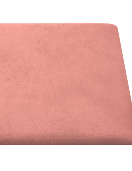 Pannelli Murali 12 pz Rosa 90x15 cm Velluto 1,62 m²