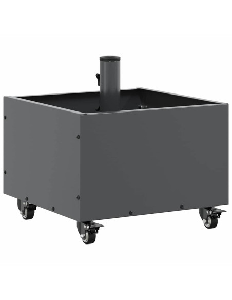 Base per Parasol con Vaso Antracite 45 x 45 x 45 cm Acciaio