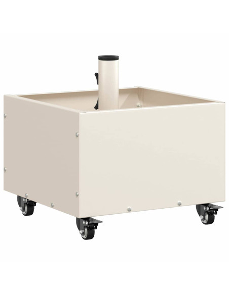 Base per Parasol con Vaso Bianco 45 x 45 x 45 cm Acciaio