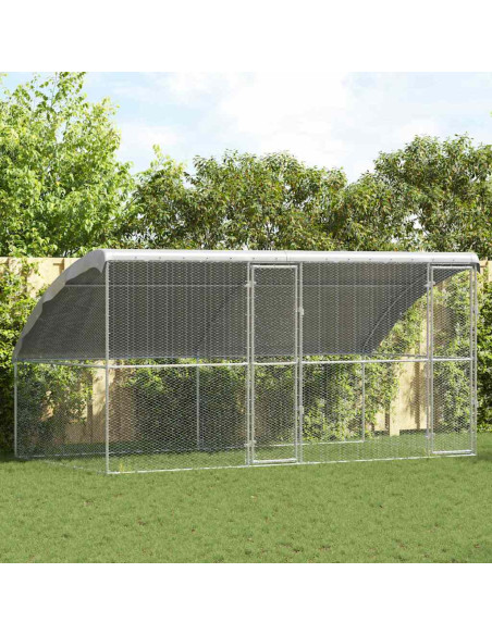 Gabbia per polli Argento 400 x 200 x 198.5 cm Acciaio zincato