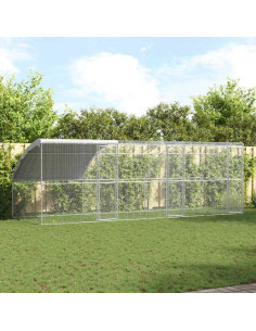 Gabbia per polli Argento 600 x 200 x 198.5 cm Acciaio zincato