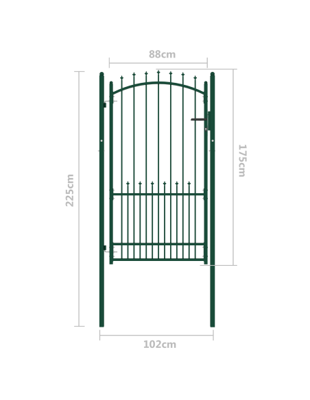 | Cancello per recinzione | con blocco Verde 100 x 175 cm
