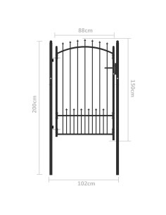 Cancello per recinzione con blocco Nero 100 x 150 cm