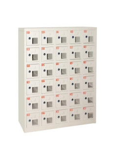 LINK BOX 30 ALLOGGIAMENTI CELLULARI IN METALLO CON FINESTRA, CHIUSURA CHIAVE, MISURE 110.5X23X90