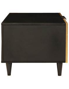 Tavolino da salotto Nero e Oro 80 x 50 x 40 cm