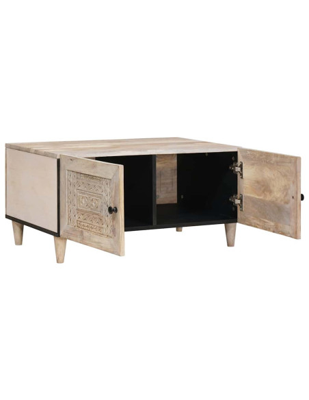 Tavolino da salotto con archiviazione Beige 80 x 50 x 40 cm