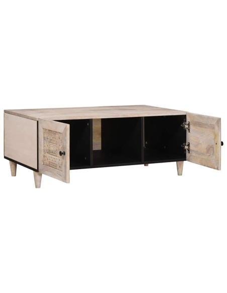 Tavolino da salotto con lo scaffale Beige 100 x 54 x 40 cm