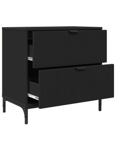 Comodino con cassetto Nero 63.5 x 36 x 61 cm Legno multistrato