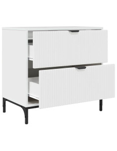 Comodino Bianco lucido 63.5 x 36 x 61 cm Legno multistrato