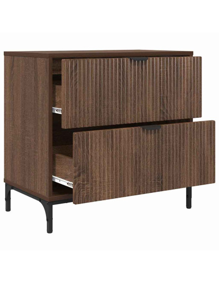Comodino Rovere marrone 63.5 x 36 x 61 cm Legno multistrato