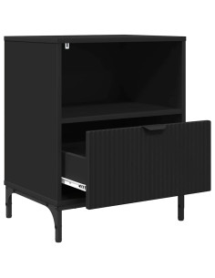 Comodino con cassetto Nero 49 x 36 x 61 cm Legno multistrato