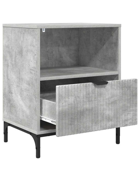 Comodino Grigio cemento 49 x 36 x 61 cm Legno multistrato