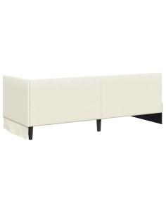 Cornice del letto ad angolo Crema 80 x 200 cm Velluto