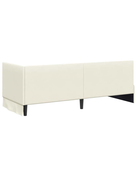 Cornice del letto ad angolo Crema 80 x 200 cm Velluto