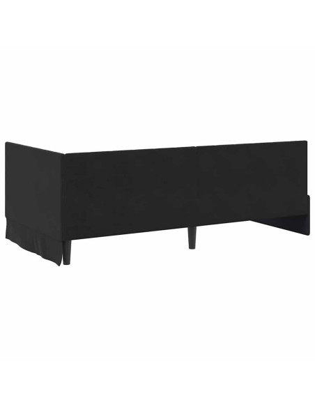 Cornice del letto ad angolo Nero 90 x 200 cm Velluto