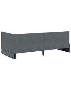 Cornice del letto ad angolo Grigio scuro 100 x 200 cm Velluto