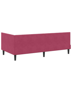Cornice del letto ad angolo Rosso vino 90 x 200 cm Velluto