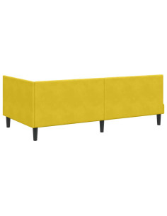 Cornice del letto ad angolo Giallo 90 x 200 cm Velluto
