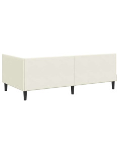 Cornice del letto ad angolo Crema 90 x 200 cm Velluto