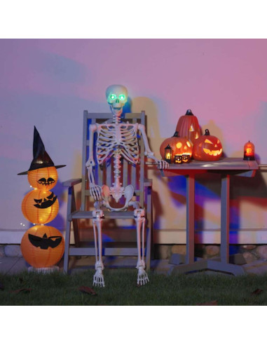 Scheletro di Halloween Regolabile Bianco 155 x 38.5 cm Plastica