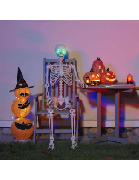 Scheletro di Halloween Regolabile Bianco 155 x 38.5 cm Plastica