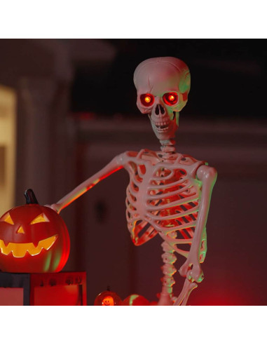 Scheletro di Halloween Regolabile Bianco 155 x 38.5 cm Plastica