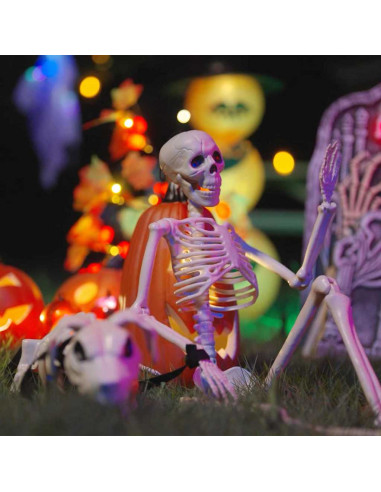 Decorazione Halloween: scheletro con cane 2 pcs Bianco 155 cm