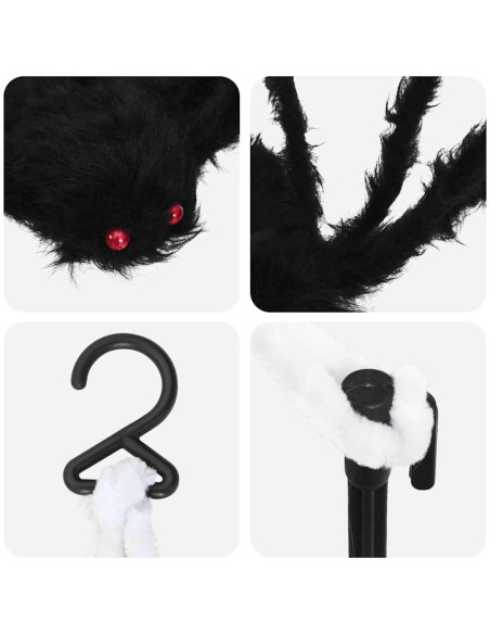 Ragno 4 pcs Nero e bianco 150 cm Poliestere