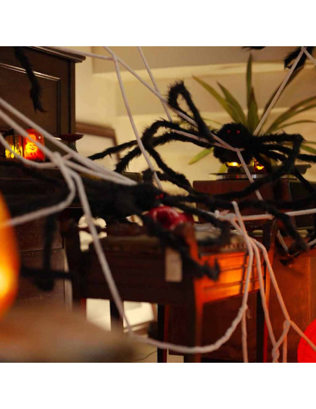 Ragno 4 pcs Nero e bianco 150 cm Poliestere