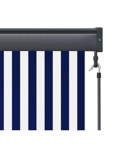 Tenda a Rullo Esterna Rigato Blu e bianco 180 x 250 cm Tessuto