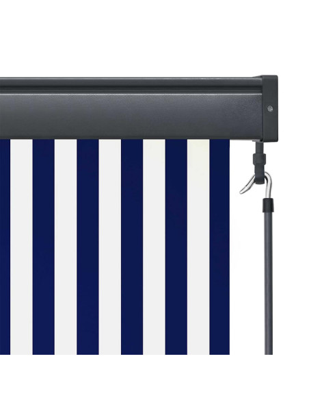 Tenda a Rullo Esterna Rigato Blu e bianco 180 x 250 cm Tessuto