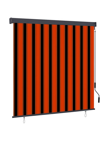 Tenda a Rullo Esterna Arancione e bianco 180 x 250 cm Tessuto