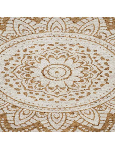 Tappeti per area Naturale con stampa bianca 122 x 183 cm Juta