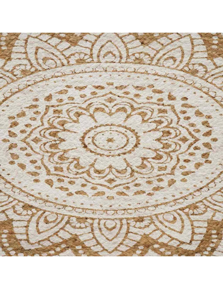 Tappeti per area Naturale con stampa bianca 122 x 183 cm Juta