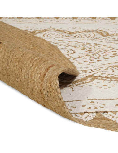 Tappeti per area Naturale con stampa bianca 122 x 183 cm Juta