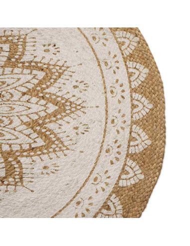Tappeti per area Naturale con stampa bianca 122 x 183 cm Juta