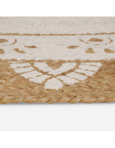 Tappeti per area Naturale con stampa bianca 122 x 183 cm Juta